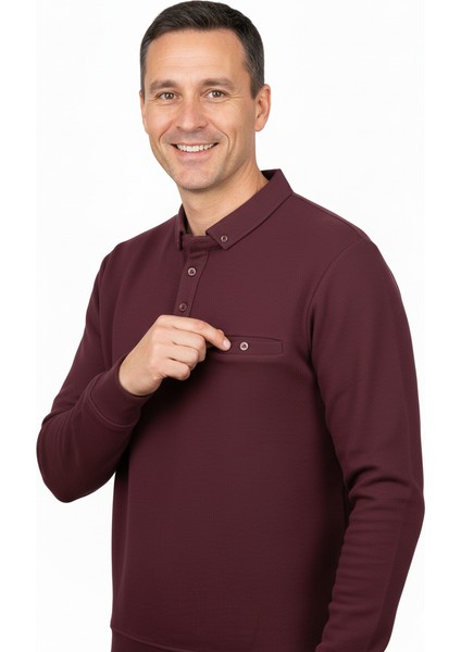 Erkek Kışlık Kazak Polo Yaka Oxford Fleto Cepli Dokulu Rahat Kesim Tam Kalıp fiyatları