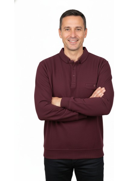 Erkek Kışlık Kazak Polo Yaka Oxford Fleto Cepli Dokulu Rahat Kesim Tam Kalıp modelleri