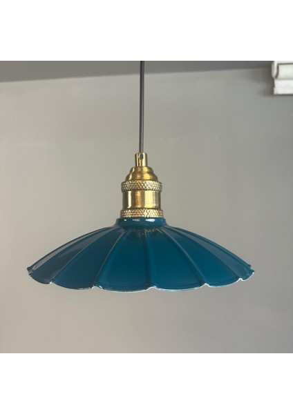 Risso Deniz Yeşili Metal Avize Tekli Lale Başlık Mutfak Modern Dekoratif Sarkıt Aydınlatma fiyatları