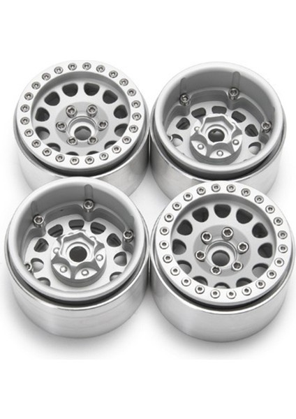 4pcs 1.9 Metal Beadlock Wheel Hub Kıyısı 1/10 Rc Traxxas Trx4 SCX10 SCX10-II 90046 SCX10-III AXI03007 D90 Gümüş (Yurt Dışından) fırsatları