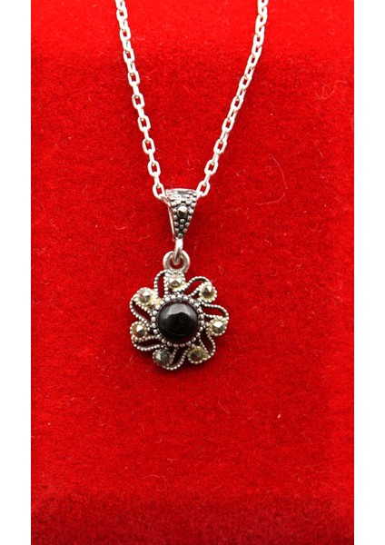 925 Ayar Kadın Oltu Taşı Kadın Kolye SK000103