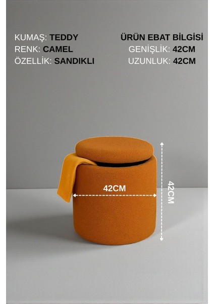 Brello Sandıklı Silindir Puf Bench – Teddy Kumaş Dekoratif Tasarım fiyatları