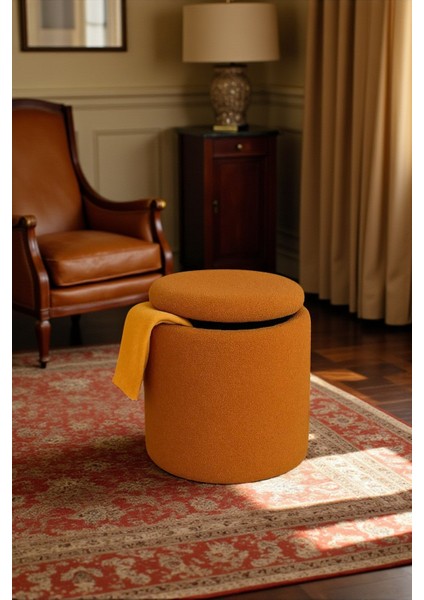 Brello Sandıklı Silindir Puf Bench – Teddy Kumaş Dekoratif Tasarım fırsatları