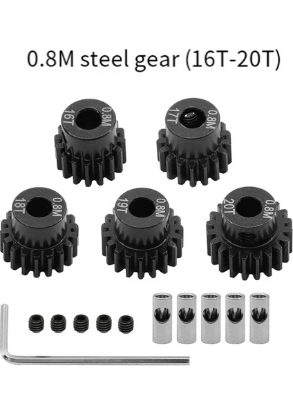 1/10 Rc Için 0.8m Motor Dişli Seti Tiçlerce Paletli Eksenel Capra F9 SCX10 Iıı AR45P Axle Yükseltme Parçaları 16T+17T+18T+19T+20T (Yurt Dışından) indirimleri