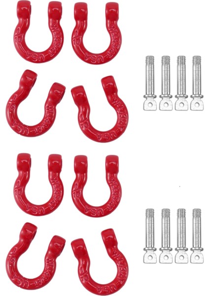 8pcs Kırmızı Metal Tampon D-Ring Tow Hook 1/10 RC PRIGLER ARAÇ TRAXXAS TRX-4 AXIAL SCX10 90046 D90 (Yurt Dışından)