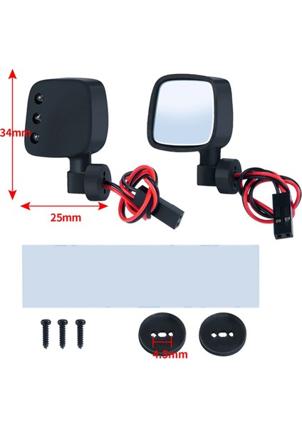 1/10 Eksenel SCX10 Iıı Iıı Rc Paletli Araba Simüle Dekorasyon Parçaları Için LED Işıklarla Rc Araba Dikizli Lens Aynası (Yurt Dışından) modelleri
