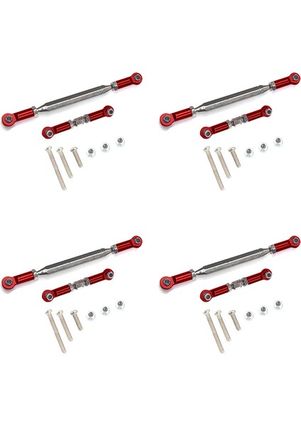 4x Metal Ayarlanabilir Direksiyon Bağlantısı Servo Bağlantı Çekme Çubuk Turnikili Mn D90 D99 Mn-90 Fj-45 1/12 Rc Araç Çağrı, Kırmızı (Yurt Dışından)