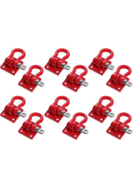 12X Metal Tırmanma Römork Çekme Kancaları Toka, Vinç Prangaları 1/10 Ölçekli Rc Paletli Kamyon D90 SCX10, Kırmızı (Yurt Dışından)
