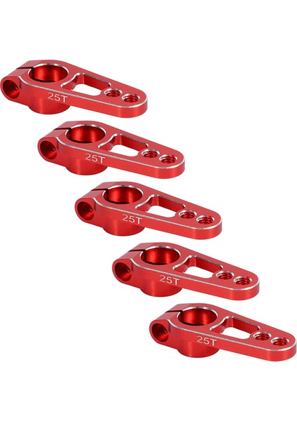 5pcs Alüminyum Alaşım 25T 31MM Direksiyon Servo Kol Korsası Rc Araç Palet Parçaları, Kırmızı (Yurt Dışından)