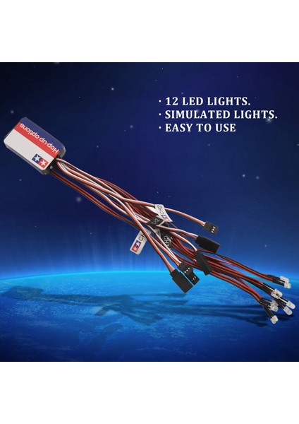 12 LED Aydınlatma Kiti Direksiyon Freni Simülasyonu 1/10 Ölçekli Modeller Için Flash Işık Rc Araba Yokomo Tamiya Hsp Hpı Eksenel RC4WD (Yurt Dışından) modelleri