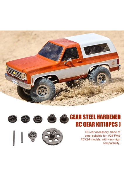 8pcs dişli çelik sertleştirilmiş RC dişli kiti fcx24 1/24 rc araba yükseltme parçaları (Yurt Dışından) fırsatları