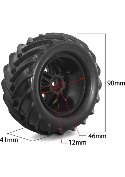 1set/4pcs Rc Araba Yükseltme Lastik Kiti 1/16 TRAXXAS1/16E-REVO Rc Araba Yükseltme Parçaları 90MM (Yurt Dışından) fiyatları