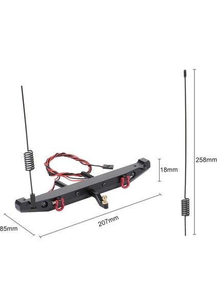 1 10 için LED ışık anten kuyruk kancalı 2x metal arka tampon Traxxas trx4 eksenel scx10 90046 (Yurt Dışından) fırsatları