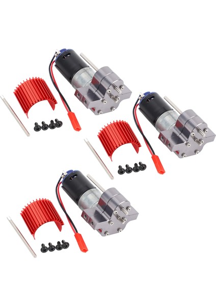 3x 370 Fırçalanmış Motor+Alaşımlı Isı Lavabo Dişli Kutusu Wpl Henglong C14 C24 B14 B24 B16 B36 4x4 6x6 (Yurt Dışından)