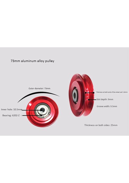 2pcs 73MM Evrensel Alüminyum Asansör Ağır Yük Taşıyan Kasnak Tekerlek Kablosu Fitness Spor Salonu Ekipmanı (Yurt Dışından) indirimleri