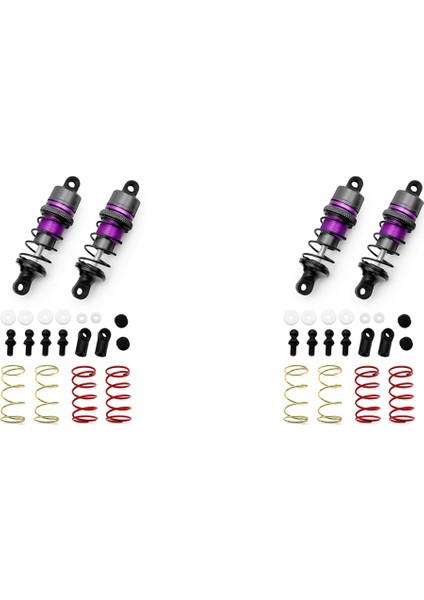 1/10 2 Çift Metal Hidrolik Şok Emiciler RC Uzaktan Kumanda Araba Düz Yarış Drift Arabası (67mm) Mor (Yurt Dışından)