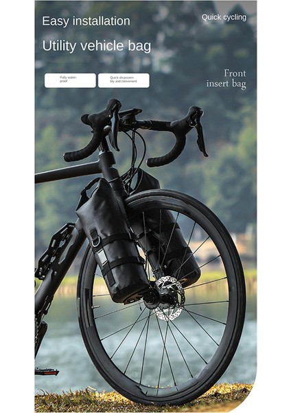 Dağ Bisikleti Çok Fonksiyonlu Ön Çatal Çantası, Açık Su Geçirmez Çanta, Road Mountain Bike Uzun Mesafeli Seyahat Çantası (Yurt Dışından)