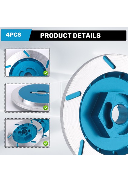 4pcs Alüminyum Alaşım Fren Disk Tekerleği Jant Kutusu Metal Altıgen Adaptör Rc 1/10 Araba Hsp Sinek Balık Arabası Kamyonu 94123 94122 D4 Cs, Mavi (Yurt Dışından) indirimleri