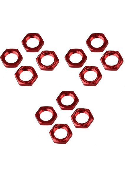 12PCS 17MM Yükseltme Tekerlek Hex Hub Somun Kapağı N10177 Rc1: 8 Model Araba, Kırmızı (Yurt Dışından)