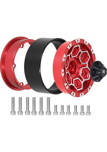 4pcs Metal 1.9in Beadlock Tekerlek Jant Tekerlek Göbeği 1/10 Rc Paletli Araba Eksenel SCX10 Pro Capra Trx4 RC4WD/D90 Redcat Siyah (Yurt Dışından) modelleri