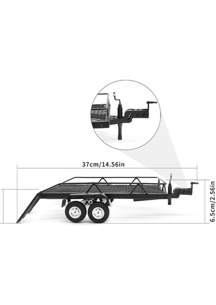 Siyah Rc Araç Metal Hitch Mount Römork Yükseltme Parçaları 1/24 Rc TRX4M SCX24 FMS24 FMS18 CR18P -Pmm Için (Yurt Dışından) indirimleri
