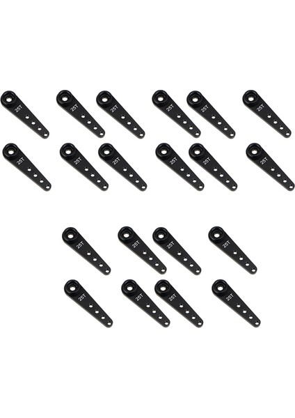 20PCS 37MM 25T Metal Uzatma Direksiyon Servo Kol Korsası Rc Araç Paletli Parçalar, Siyah (Yurt Dışından)
