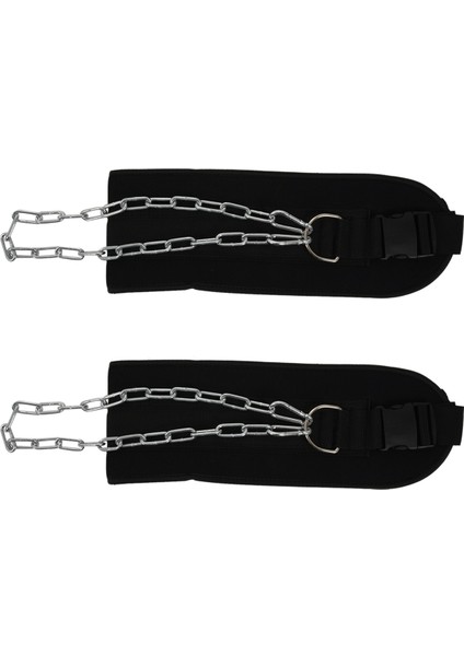 Zincir Spor Salonu Kemeri ile 2x Daldırma Kemeri Halter Için Halter Eğitim Salonu Aksesuarları Için Tokalı Kemeri Çektirin (Yurt Dışından)