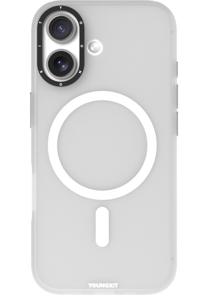 iPhone 17 Uyumlu Kılıf M-Safe Şarj Özellikli Youngkit Hidden Sand Serisi Kapak Beyaz fiyatları