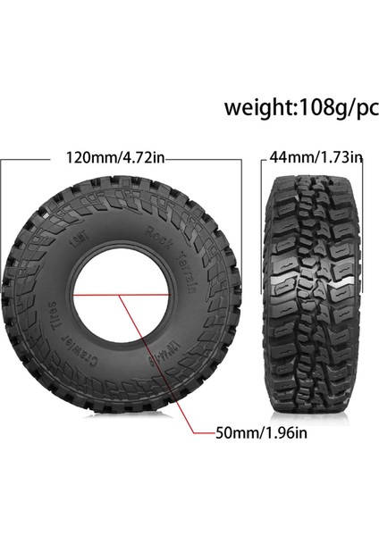 4pcs 120mm 1 9 inç Yumuşak Kauçuk Lastik Lastiği 1/10 RC PRIGLER ARAKLI SCX10 PRO CAPRA TRX4 D90 REDCAT Yükseltme Parçaları (Yurt Dışından) fiyatları