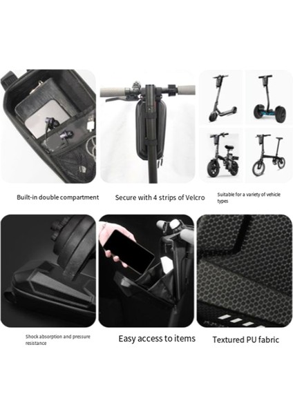 Elektrikli Scooter Ön Depolama Çantası Sert Kabuk Çantası Büyük Kapasiteli Su Geçirmez Kaykay Asılı Kasa Evrensel 3l (Yurt Dışından) modelleri