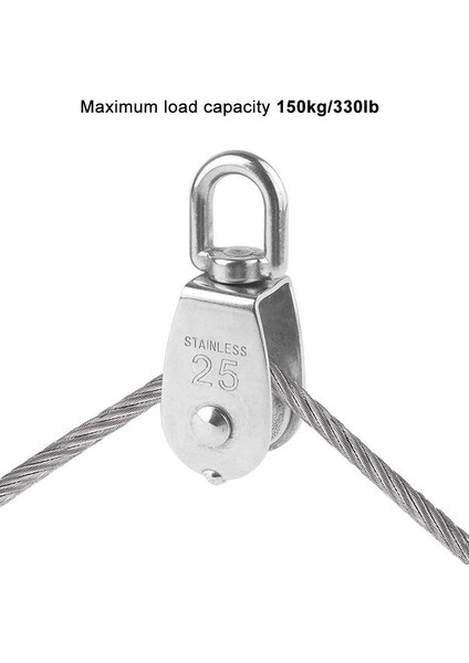 6 Paket M25 Kaldırma Tek Kasnak Silindiri, 304 Paslanmaz Çelik Tek Tekerlek Döner Kaldırma Halat Bloğu Tel Halat Için (Yurt Dışından) indirimleri