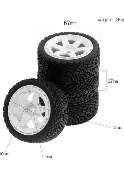 4pcs 67MM 1/10 Rc Yarış Arabası Lastikleri Yol Turunda TT01 TT02 XV01 (Yurt Dışından) modelleri