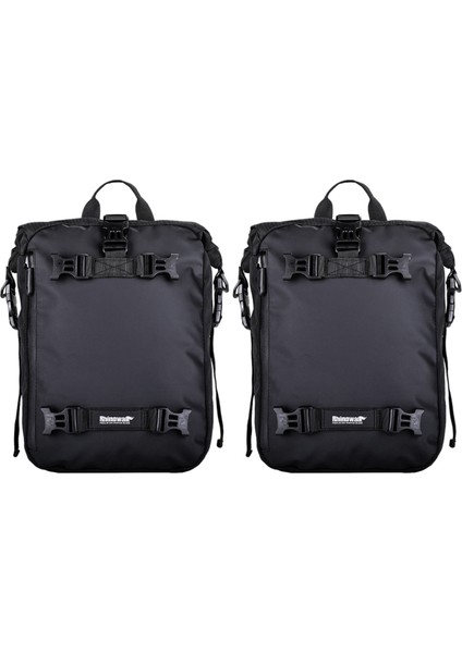 2x Rhinowalk Pannier Torba Bisiklet Su Geçirmez Motosiklet Çantası Mtb Yol Arka Raf Bisiklet Arka Koltuk Çantası Sırt Çantası 10L (Siyah) (Yurt Dışından)