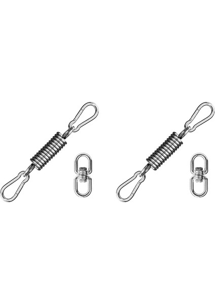 2x Paslanmaz Çelik Döner Montaj Zinciri Karabiner ve Yaylı, Ağır Çanta, Spor Salonu, Hamak Için 1000LBS Kapasite (Yurt Dışından)