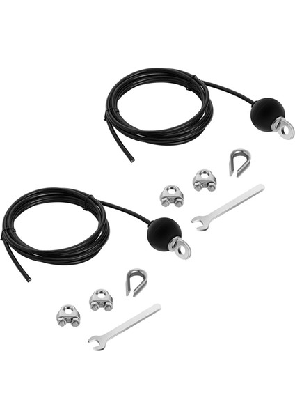 2x 2metre Spor Salonu Ayarlanabilir Kablo Teli Halat Ağır Hizmet Çelik Yedek Parçalar Evde Gym Fitness Kablosu (Yurt Dışından)