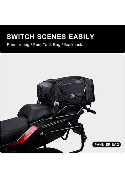 Rhinowalk Pannier Torba Bisiklet Su Geçirmez Motosiklet Çantası Mtb Yol Arka Raf Bisiklet Arka Koltuk Çantası Sırt Çantası 20L (Siyah) (Yurt Dışından) fiyatları