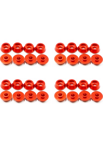 32PCS Metal Bağlantı Çubuk Vidalı Conta Şim Yasacı Wpl C14 C24 C34 C44 Mn D90 D91 D99S Rc Car, Kırmızı (Yurt Dışından)