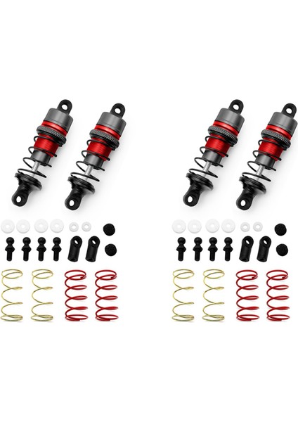 2x 1/10 1 Çift Metal Hidrolik Şok Emiciler, Rc Uzaktan Kumanda Araba, Düz Çalışan Drift Arabası (67MM) Kırmızı (Yurt Dışından)