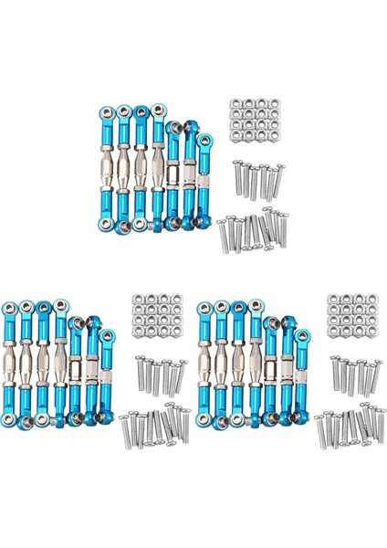 Wltoys Için 21X 144001 1/14 Rc Araba Yedek Parçalar Metal Bağlantı Servo Çekme Çubuk Direksiyon Çubuğu Seti, Mavi (Yurt Dışından)