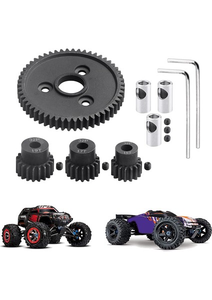 54T 32 Pitch Metal Çelik 3956 15T 17T 19T Pinyonlar Dişli Dişli 1/10 Traxxas Slash 4WD/2WD Zirvesi E-Revo (Yurt Dışından) fiyatları