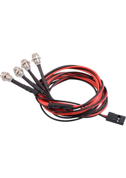 2x 4 LED Işık Kiti 2 Beyaz 2 Kırmızı 3mm Farlar 1/24 Rc Paletli Araba Eksenel SCX24 90081 AXI00002 Yükseltme Parçaları (Yurt Dışından) fiyatları