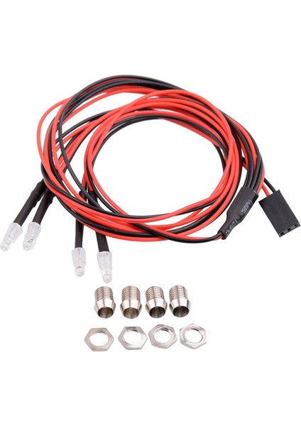 2x 4 LED Işık Kiti 2 Beyaz 2 Kırmızı 3mm Farlar 1/24 Rc Paletli Araba Eksenel SCX24 90081 AXI00002 Yükseltme Parçaları (Yurt Dışından) fırsatları