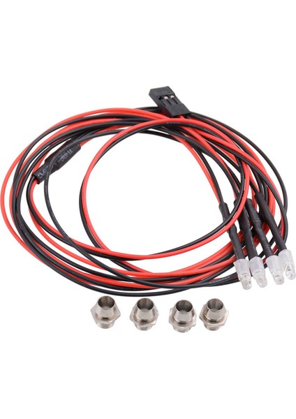 2x 4 LED Işık Kiti 2 Beyaz 2 Kırmızı 3mm Farlar 1/24 Rc Paletli Araba Eksenel SCX24 90081 AXI00002 Yükseltme Parçaları (Yurt Dışından) indirimleri