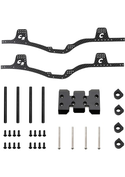Lcg Karbon Fiber Şasi Kiti Çerçeve Demiryolu Skid Plaka Vücut Montajı Eksenel SCX10 Için Montaj 1/10 Rc Paletli Araç Parçaları, Siyah (Yurt Dışından)
