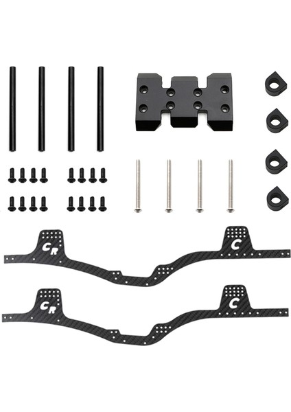 Lcg Karbon Fiber Şasi Kiti Çerçeve Demiryolu Skid Plaka Vücut Montajı Eksenel SCX10 Için Montaj 1/10 Rc Paletli Araç Parçaları, Siyah (Yurt Dışından) fiyatları