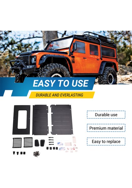 9 TRX4 için Dekoratif Parça -landrover metal far çit/kapı kolu/kapı menteşe/reflektör (Yurt Dışından) fırsatları