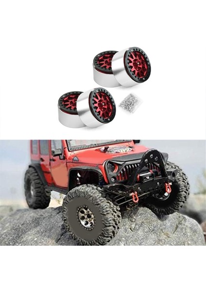 2.2 Inç Beadlock Tekerlek 1:10 Için Ağır Hizmet Tipi Alaşım 1:10 Rc Paletli SCX10 Trx-4 4pcs-Set Kırmızı (Yurt Dışından) modelleri