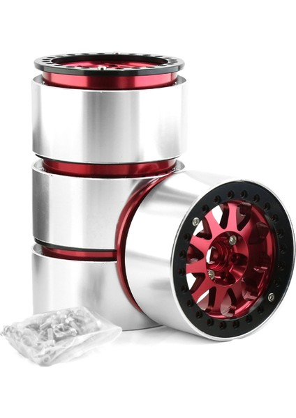 2.2 Inç Beadlock Tekerlek 1:10 Için Ağır Hizmet Tipi Alaşım 1:10 Rc Paletli SCX10 Trx-4 4pcs-Set Kırmızı (Yurt Dışından) indirimleri