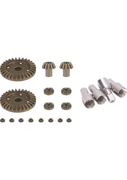 16 Pcs Wltoys Için Metal Dişli Diferansiyel Sürüş Dişleri 144001 12428 &amp; 1set 1/14 Uzaktan Kumanda Diferansiyel Kupaları (Yurt Dışından)