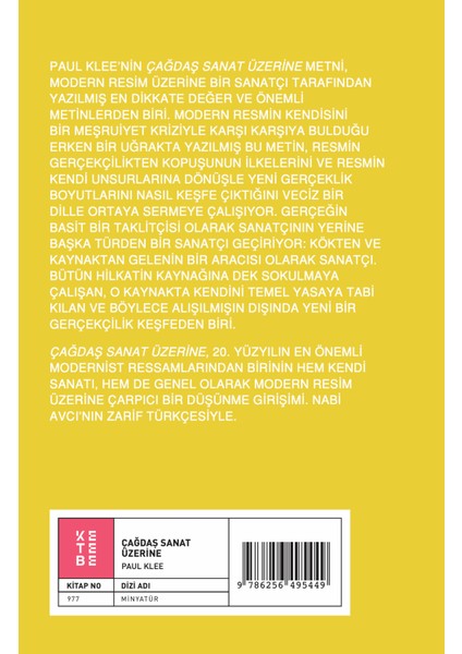 Çağdaş Sanat Üzerine - Paul Klee fiyatları